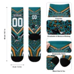 San Jose Sharks Socks Customized Leopard Print Teal Black Best Selling
