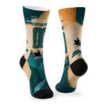 San Jose Sharks Socks Personalized Geometric Tech Teal Best Selling