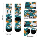 San Jose Sharks Socks Personalized Woodland Camo Teal Best Selling