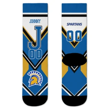 San Jose State Spartans Socks Custom Arrow Blocks Blue Best Selling