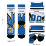 San Jose State Spartans Socks Custom Arrow Blocks Blue Best Selling
