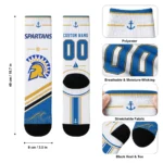 San Jose State Spartans Socks Custom Nautical Icons Blue White Best Selling