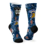 San Jose State Spartans Socks Custom Scattered Icons Blue Best Selling