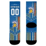 San Jose State Spartans Socks Custom Star Stripes Blue White Best Selling