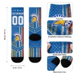 San Jose State Spartans Socks Custom Star Stripes Blue White Best Selling