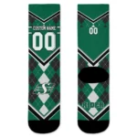 Saskatchewan Roughriders Socks Personalized Argyle Pattern Green Best Selling