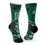 Saskatchewan Roughriders Socks Personalized Argyle Pattern Green Best Selling