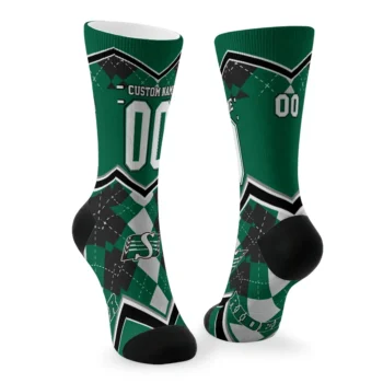 Saskatchewan Roughriders Socks Personalized Argyle Pattern Green Fashion Forward