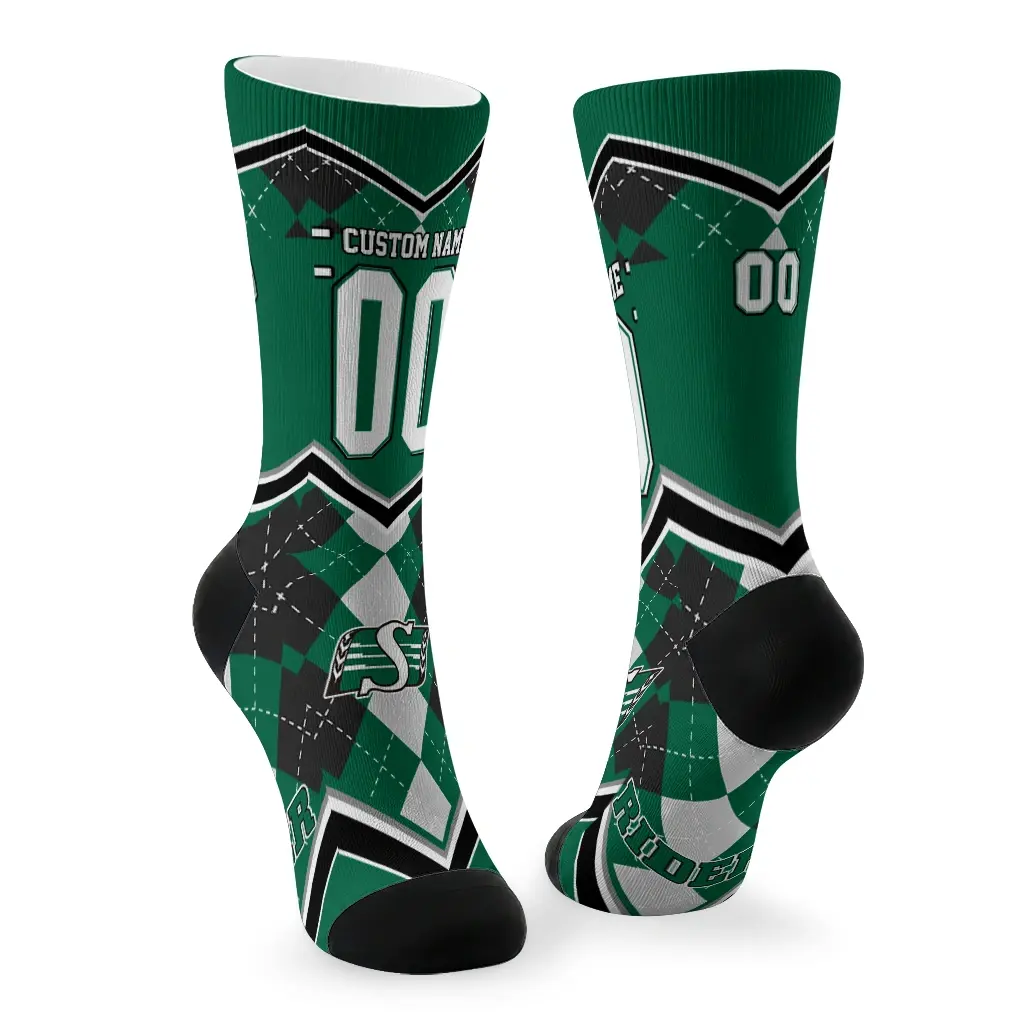 Saskatchewan Roughriders Socks Personalized Argyle Pattern Green Fashion Forward Saskatchewan Roughriders Socks Personalized Argyle Pattern Green Fashion Forward