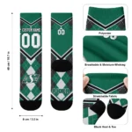 Saskatchewan Roughriders Socks Personalized Argyle Pattern Green Best Selling