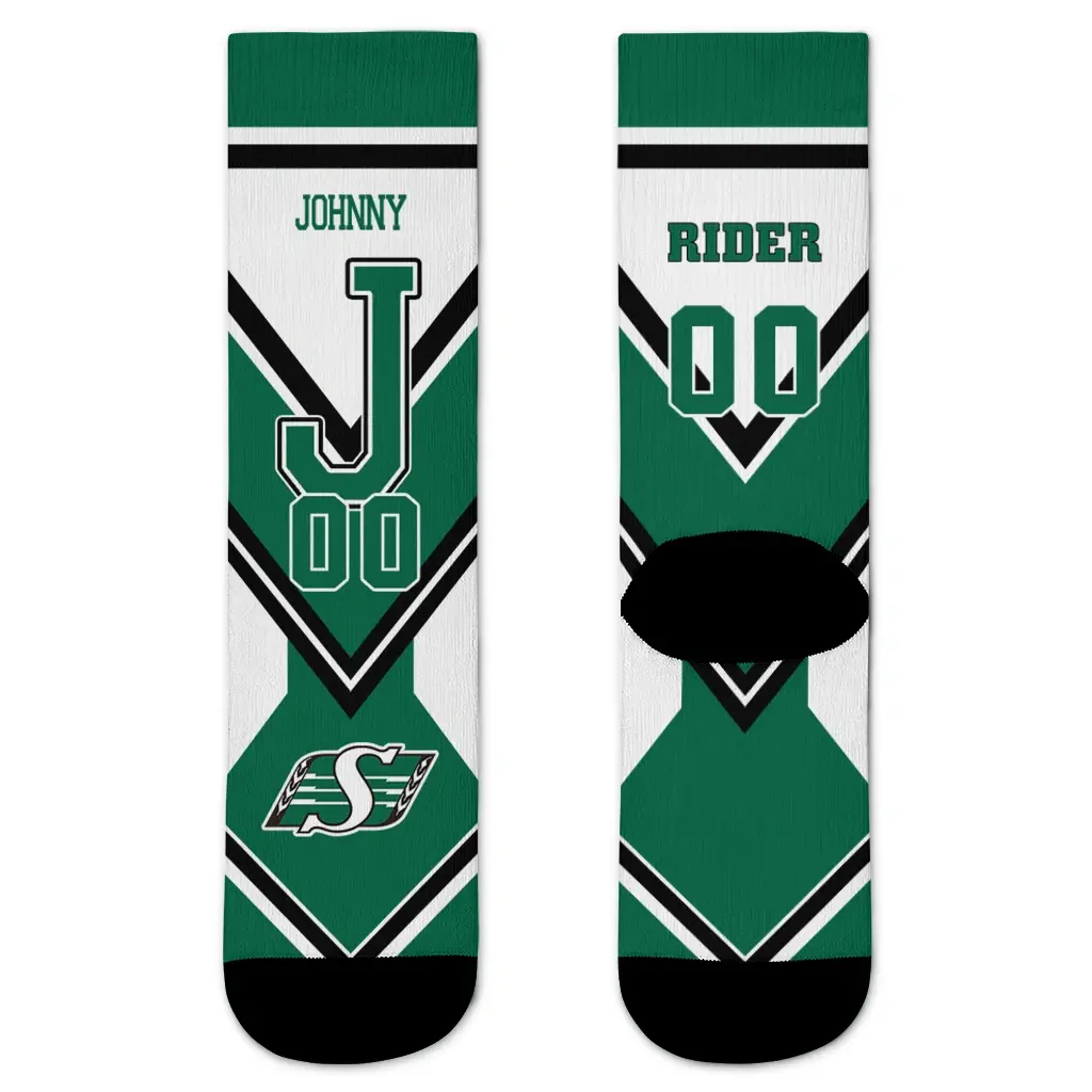 Saskatchewan Roughriders Socks Personalized Arrow Blocks Green Best Selling Saskatchewan Roughriders Socks Personalized Arrow Blocks Green Best Selling