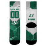 Saskatchewan Roughriders Socks Personalized Geometric Tech Green Best Selling