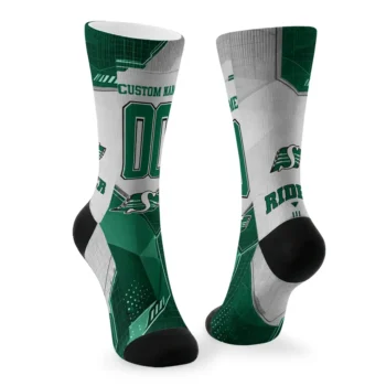Saskatchewan Roughriders Socks Personalized Geometric Tech Green Fashion Forward