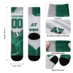 Saskatchewan Roughriders Socks Personalized Geometric Tech Green Best Selling