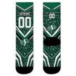 Saskatchewan Roughriders Socks Personalized Leopard Print Green Black Best Selling