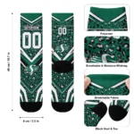 Saskatchewan Roughriders Socks Personalized Leopard Print Green Black Best Selling