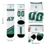 Saskatchewan Roughriders Socks Personalized Nautical Icons Green White Best Selling