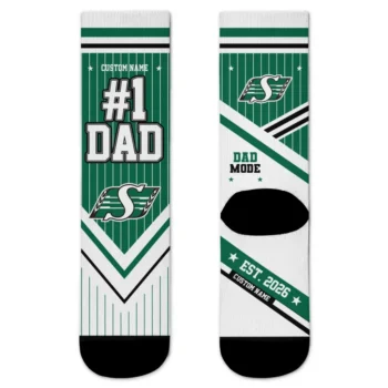 Saskatchewan Roughriders Socks Personalized Pinstripe Chevron Green White Best Selling