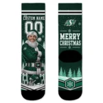 Saskatchewan Roughriders Socks Personalized Snowy Scene Green White Best Selling
