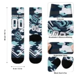 Seattle Kraken Socks Custom Woodland Camo Blue Best Selling