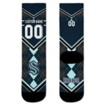 Seattle Kraken Socks Customized Argyle Pattern Blue Best Selling