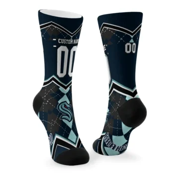 Seattle Kraken Socks Customized Argyle Pattern Blue Fashion Forward