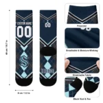 Seattle Kraken Socks Customized Argyle Pattern Blue Best Selling