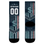 Seattle Kraken Socks Customized Star Stripes Blue White Best Selling