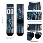 Seattle Kraken Socks Customized Star Stripes Blue White Best Selling