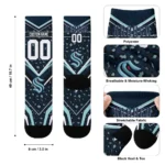 Seattle Kraken Socks Personalized Leopard Print Blue Black Best Selling