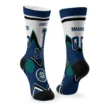 Seattle Mariners Socks Custom Arrow Blocks Navy Blue Best Selling
