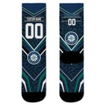 Seattle Mariners Socks Custom Leopard Print Navy Blue Black Best Selling