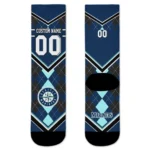 Seattle Mariners Socks Personalized Argyle Pattern Navy Blue Best Selling