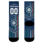 Seattle Mariners Socks Personalized Star Stripes Navy Blue White Best Selling