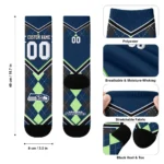 Seattle Seahawks Socks Custom Argyle Pattern Blue Best Selling