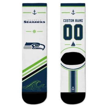 Seattle Seahawks Socks - Custom Nautical Icons Blue White
