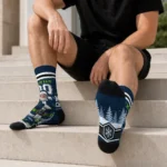 Seattle Seahawks Socks Custom Snowy Scene Blue White Best Selling