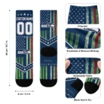 Seattle Seahawks Socks Custom Star Stripes Blue White Best Selling