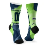 Seattle Seahawks Socks Personalized Geometric Tech Blue Best Selling