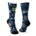 Seattle Seahawks Socks Personalized Scattered Icons Blue Best Selling