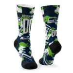 Seattle Seahawks Socks Personalized Woodland Camo Blue Best Selling