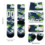 Seattle Seahawks Socks Personalized Woodland Camo Blue Best Selling