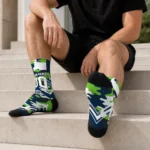 Seattle Seahawks Socks Personalized Woodland Camo Blue Best Selling