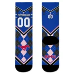 Smu Mustangs Socks Custom Argyle Pattern Blue Best Selling