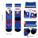 Smu Mustangs Socks Custom Arrow Blocks Blue Best Selling
