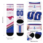 Smu Mustangs Socks Custom Nautical Icons Blue White Best Selling