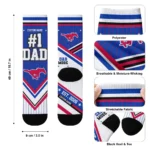 Smu Mustangs Socks Custom Pinstripe Chevron Blue White Best Selling