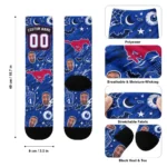 Smu Mustangs Socks Custom Scattered Icons Blue Best Selling