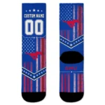 Smu Mustangs Socks Custom Star Stripes Blue White Best Selling