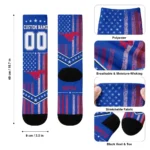 Smu Mustangs Socks Custom Star Stripes Blue White Best Selling